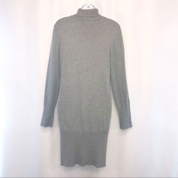 Popular Pop Heather Gray Turtleneck Sweater Dress - Picture 4 of 13